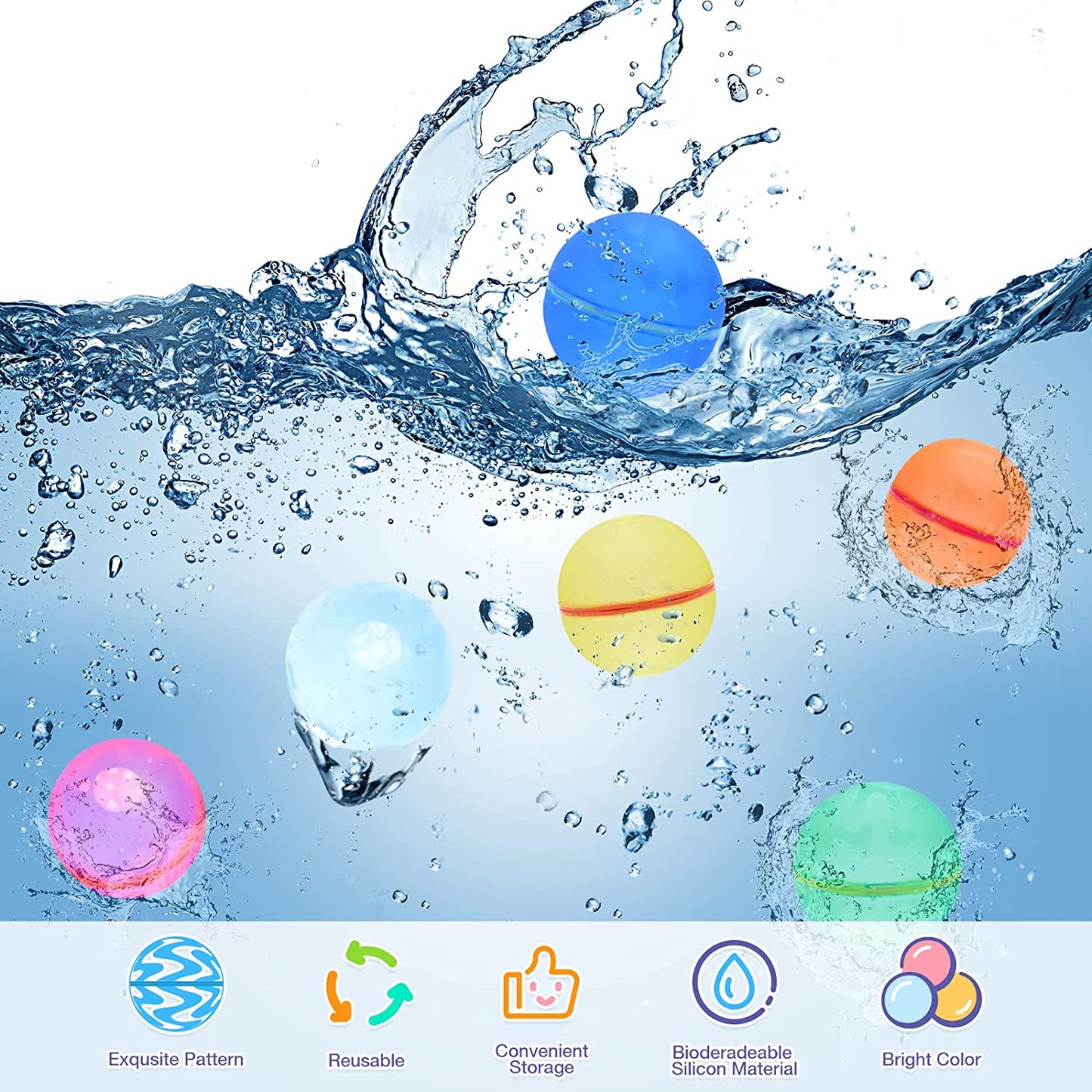 Internetic™ Reusable Water Balloons (12 pcs)